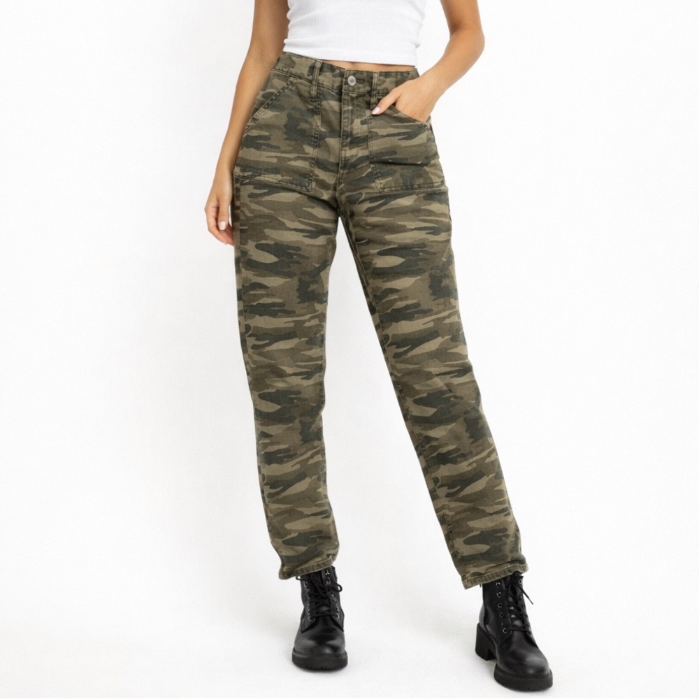 Lucky Brand Women’s Camo Utility Jeans Size 4 / 27 Straight‎ Leg Army Green